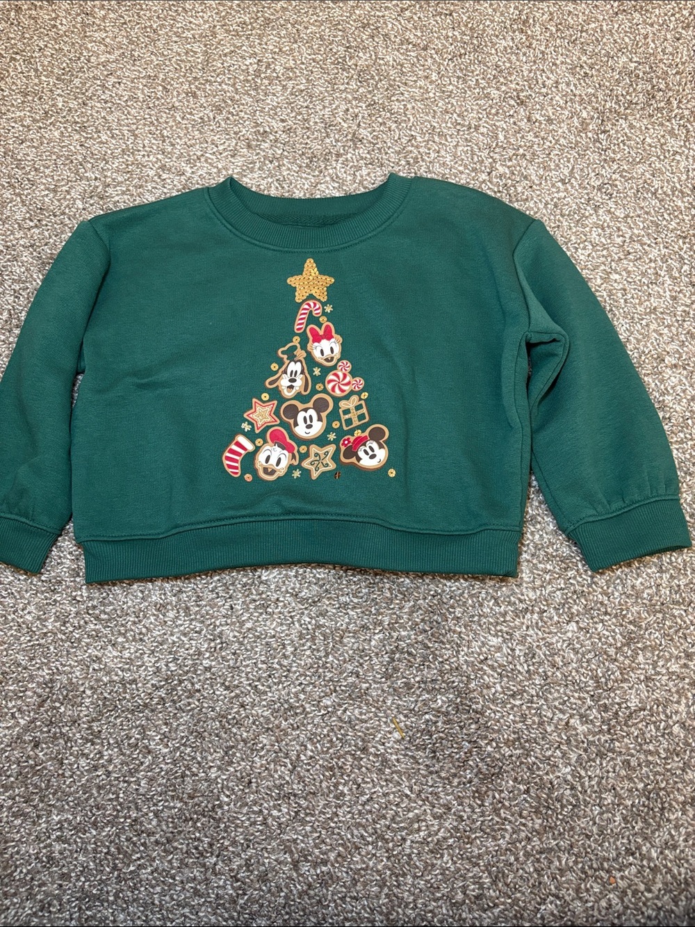 Disney Green Holiday Character Sweatshirt for Kids